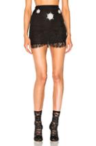 Francesco Scognamiglio Embellished Lace Trim Skirt In Black