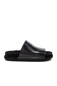 Ann Demeulemeester Leather Mule Sandals In Black
