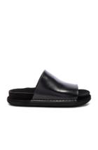 Ann Demeulemeester Leather Mule Sandals In Black