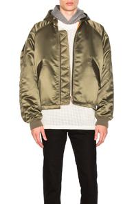 Fear Of God Satin Hooded Bomber In Green
