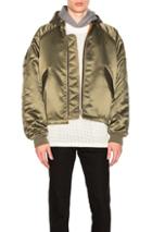 Fear Of God Satin Hooded Bomber In Green