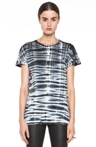 Proenza Schouler Tie Dye Baggy Cotton Tee In Black,ombre & Tie Dye