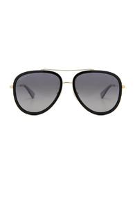 Gucci Web Block Sunglasses In Black