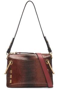 Chloe Small Roy Printed Watersnake Shoulder Bag In Animal Print,red