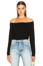 Frame Cropped Rib Sweater In Black
