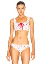 Marysia Swim Palm Springs Bikini Top In White,red,geometric Print