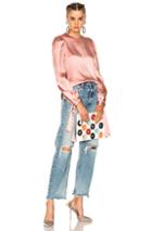 Msgm Hammered Satin Top In Pink