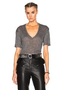 Isabel Marant Maree Linen Tee In Gray