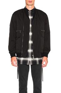 Helmut Lang Canvas Crossover Bomber Jacket In Black