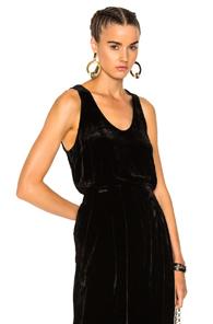 Raquel Allegra Velvet Sport Tank Top In Black