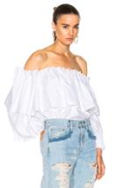Jonathan Simkhai Pearl Gathered Off The Shoulder Top In White