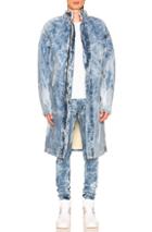 Fear Of God Selvedge Denim Holy Water Deckcoat With Sherpa Lining In Blue,ombre & Tie Dye