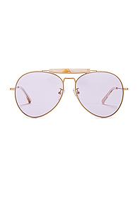 Dries Van Noten Aviator Sunglasses In Metallic,purple