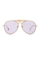Dries Van Noten Aviator Sunglasses In Metallic,purple