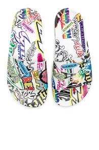 Vetements Sticker Slides In White