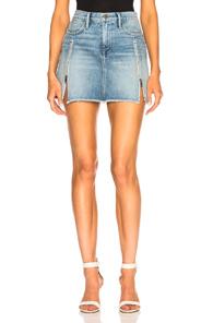 Frame Le High Skirt With Zipper In Blue