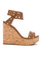 Jimmy Choo Shiny Leather Nelly Wedges With Studs In Neutrals