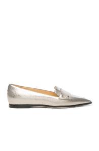 Jimmy Choo Leather Gia Flats In Metallics