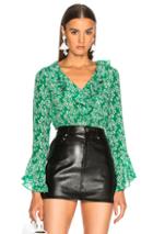 Rixo London Jane Top In Green,floral