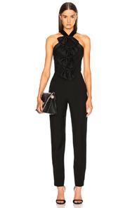 Givenchy Bow Front Cross Back Jumpsuit In Black