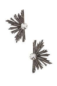 Saint Laurent Statement Clip Earrings In Metallic