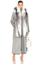 Jonathan Simkhai Fox Collar Coat In Gray