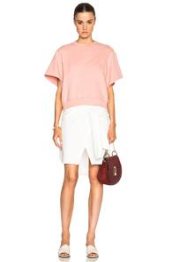 Derek Lam 10 Crosby Rolled Sleeve Dress In White,pink