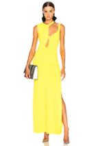 Esteban Cortazar Knit Cut Out Gown In Yellow