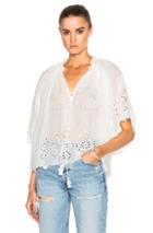 Sea Flutter Sleeve Peasant Top In White