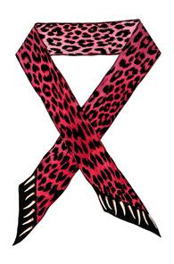 Rockins Leopard's Teeth Super Skinny Scarf In Animal Print,pink
