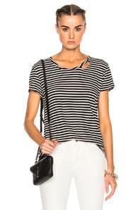 Rta Nicola Tee In Black,stripes,white