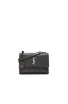 Saint Laurent Medium Monogramme Sunset Satchel In Gray