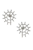 Oscar De La Renta Shell Pave Earrings In Metallics