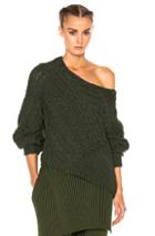 Baja East Wool Cashmere Cable Sweater In Green