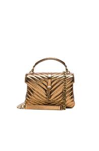 Saint Laurent Medium Metallic Monogramme College Bag In Metallics