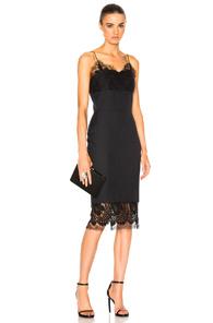 Victoria Beckham Pin Tailoring & Lace Dress In Black,blue,stripes