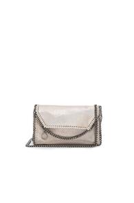 Stella Mccartney Holographic Chamois Falabella Fold Over Crossbody In Metallics