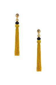 Oscar De La Renta Cord Tassel Earrings In Yellow