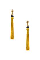 Oscar De La Renta Cord Tassel Earrings In Yellow