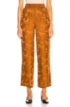 Ganni Ackerly Silk Pants In Animal,orange