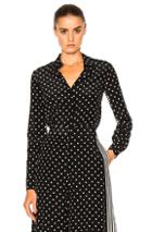 Stella Mccartney Silk Polka Dot Blouse In Black,stripes, Geometric Print