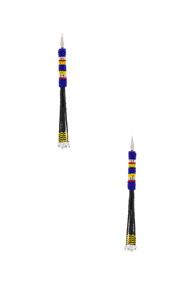 Isabel Marant Beaded Tassel Earrings In Blue,black