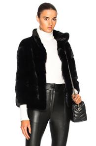 Lilly E Violetta Rosie Mink Coat In Blue