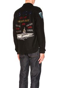 Schott Embellished Cpo Wool Shirt In Black