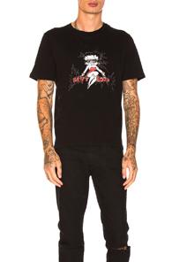 Saint Laurent Betty Boop Embroidered Tee In Black
