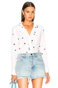 Equipment Essential Blouse In Geometric Print,white