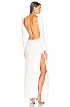 Alessandra Rich Crystal Embellishment Open Back Dress In White
