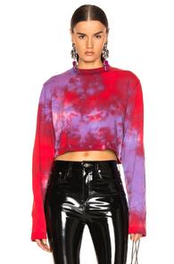 Cotton Citizen Tokyo Crop Long Sleeve In Tie Dye,purple,red