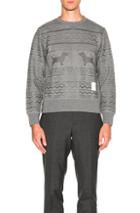 Thom Browne Hector Smocking Print Sweatshirt In Gray