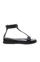 Ann Demeulemeester Leather Flat Sandals In Black